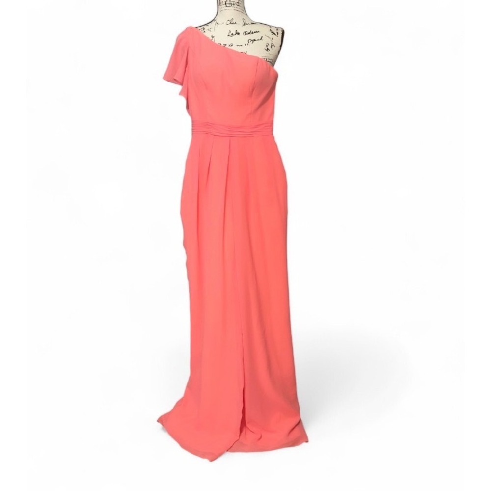Mary's Coral‎ One Shoulder Formal Gown Evening Maxi Pant Dress  Size 6